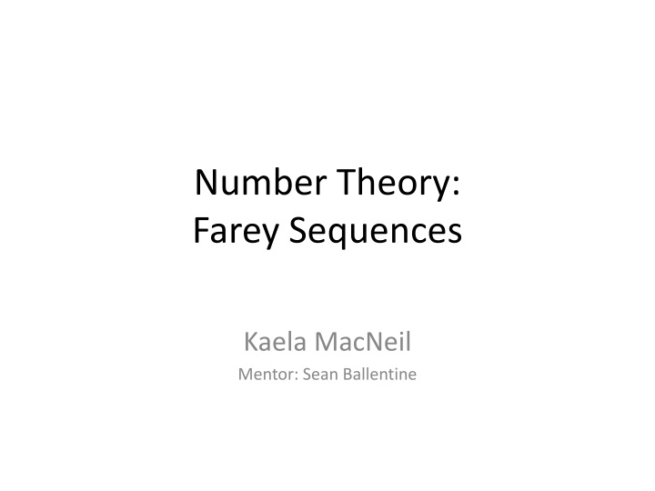 number theory farey sequences n.w