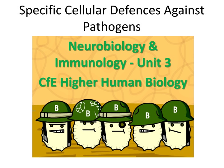 specific cellular defences against pathogens n.w