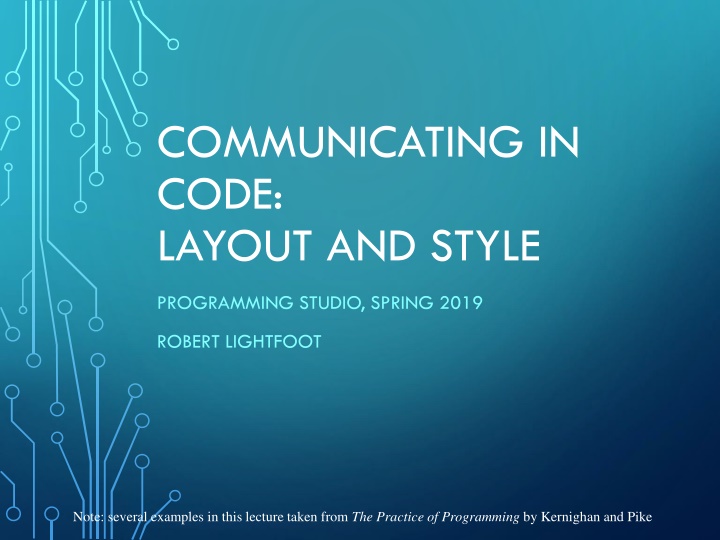 communicating in code layout and style n.w
