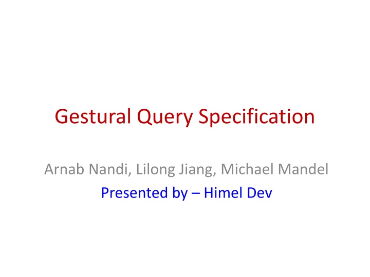 gestural query specification n.w