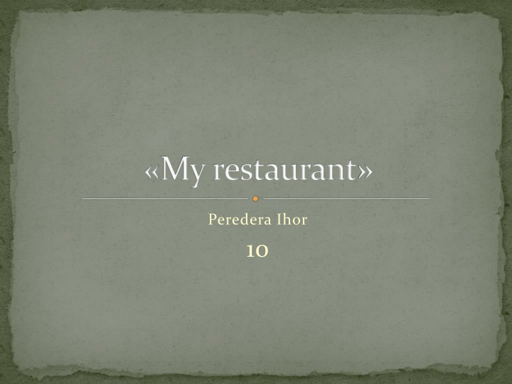 my restaurant n.w