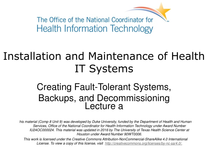 installation and maintenance of health it systems n.w