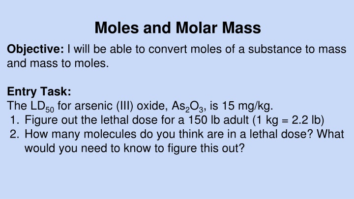 moles and molar mass n.w