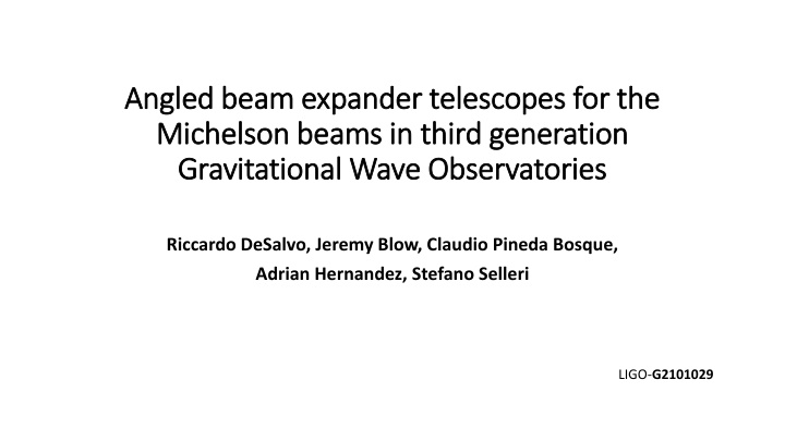 Angled Beam Expander Telescopes for Michelson Beams in Third Generation Gravitational Wave Observatories