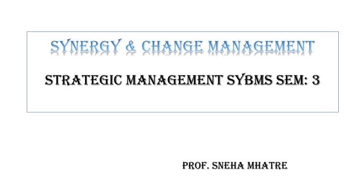 synergy change management n.w