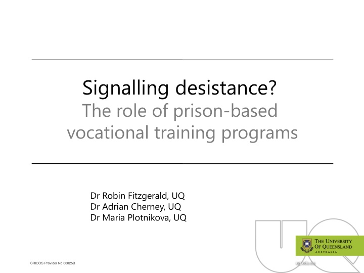 signalling desistance the role of prison based n.w
