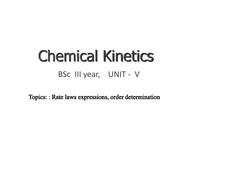 chemical kinetics n.w