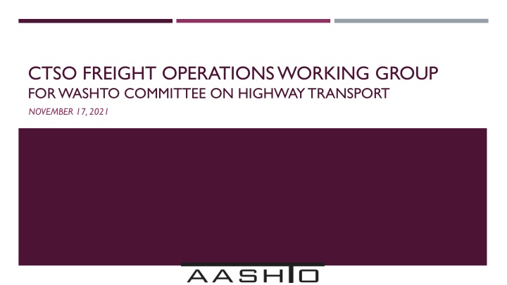 ctso freight operations working group for washto n.w