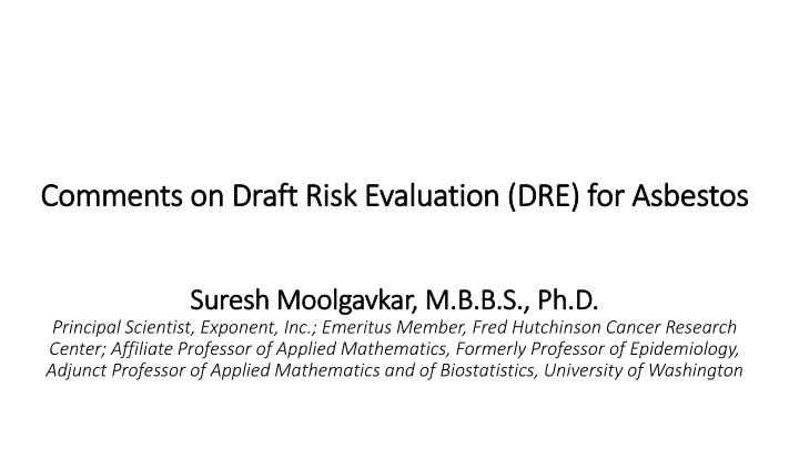 comments on draft risk evaluation n.w