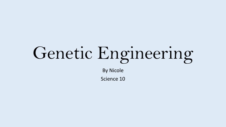 genetic engineering n.w