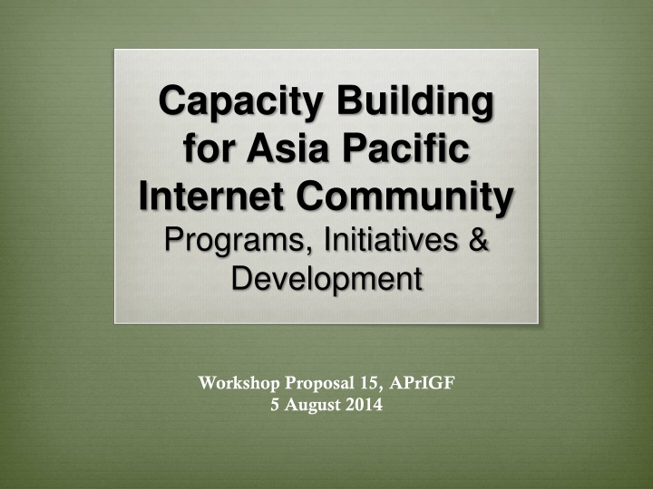 capacity building for asia pacific internet n.w