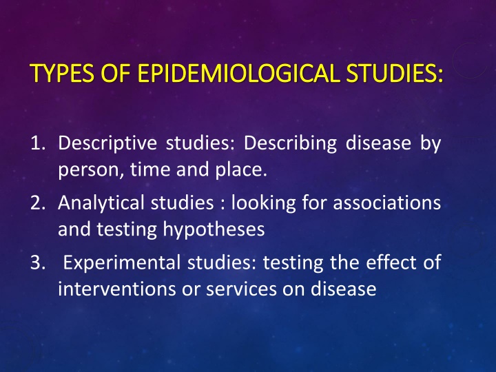 types of epidemiological studies types n.w