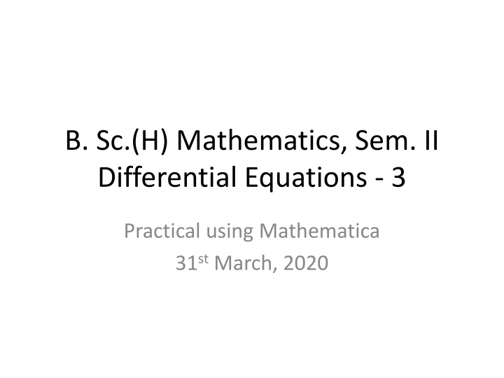 b sc h mathematics sem ii differential equations 3 n.w