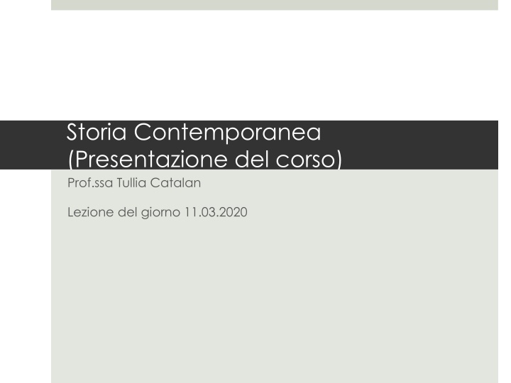 storia contemporanea presentazione del corso prof n.w