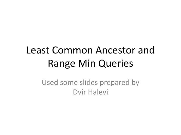 least common ancestor and range min queries n.w