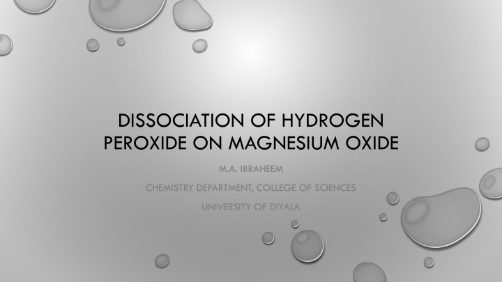 dissociation of hydrogen peroxide on magnesium n.w