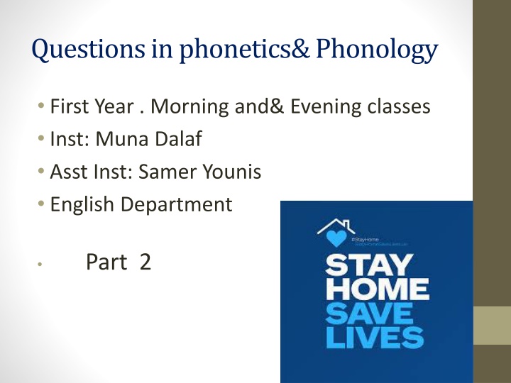 questions in phonetics phonology n.w