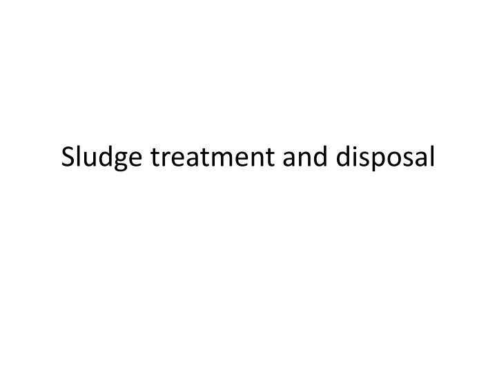 sludge treatment and disposal n.w
