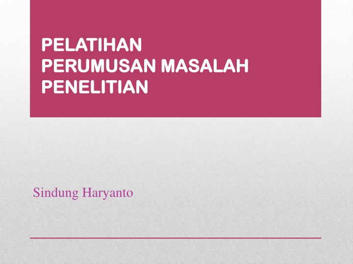 pelatihan pelatihan perumusan masalah perumusan n.w