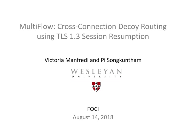 multiflow cross connection decoy routing using n.w