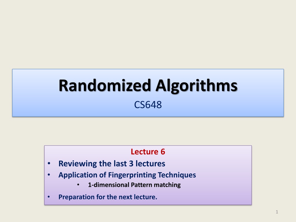 randomized algorithms cs648 n.w