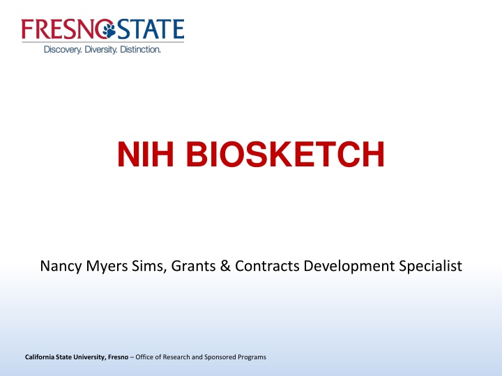 nih biosketch n.w