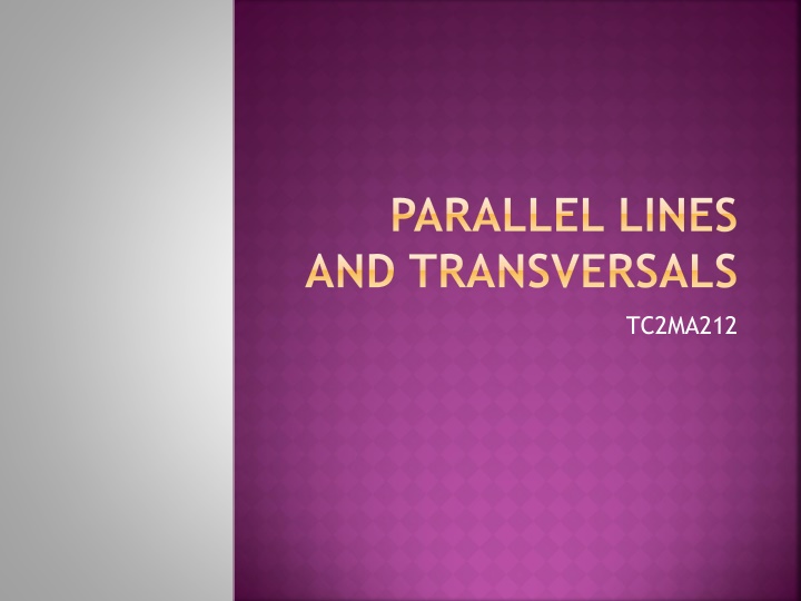Parallel and Perpendicular Lines in Geometry