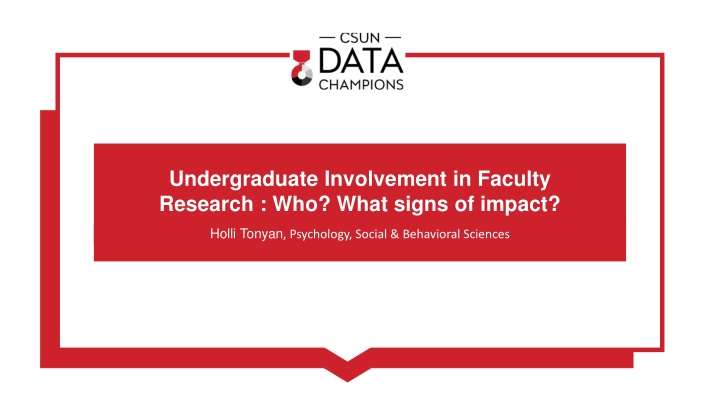undergraduate involvement in faculty research n.w
