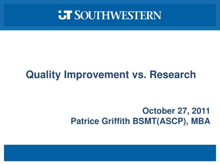 quality improvement vs research n.w