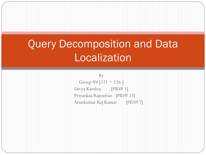 query decomposition and data localization n.w