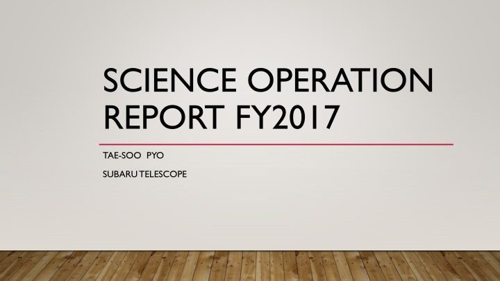 science operation report fy2017 n.w