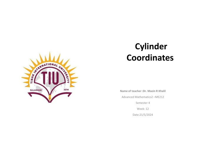 cylinder coordinates n.w