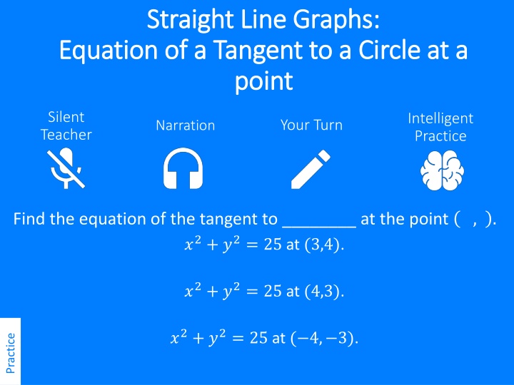 Equation of Tangent to Circle at a Point