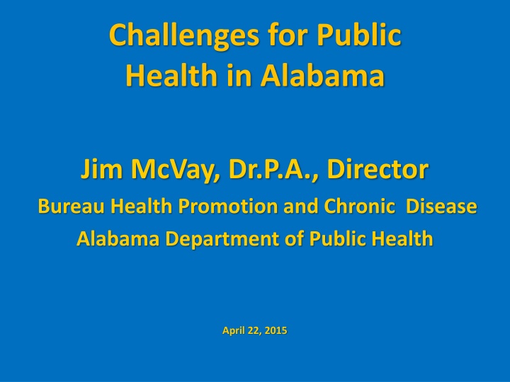 challenges for public health in alabama n.w
