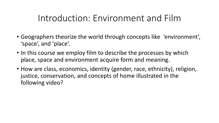 introduction environment and film n.w