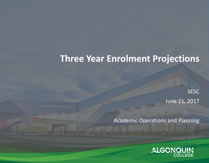 three year enrolment projections n.w