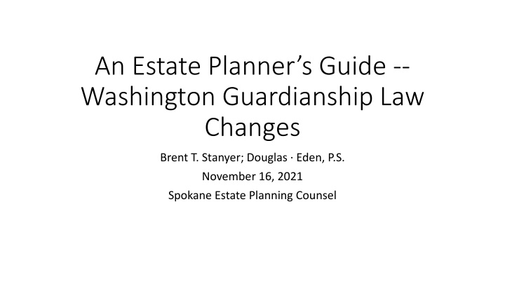 an estate planner s guide washington guardianship n.w