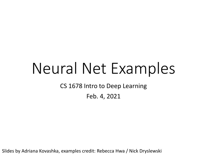 neural net examples n.w