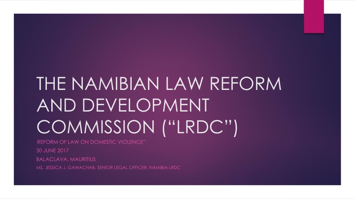 the namibian law reform and development n.w