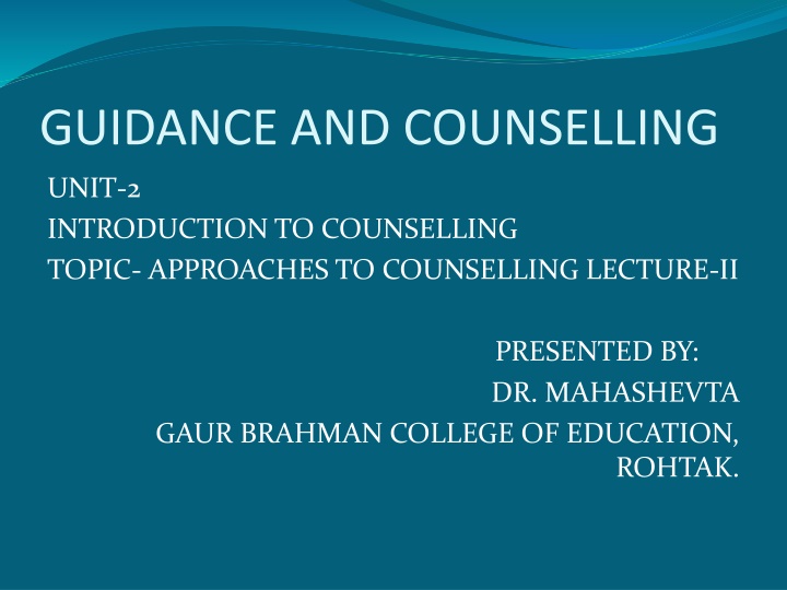 guidance and counselling n.w