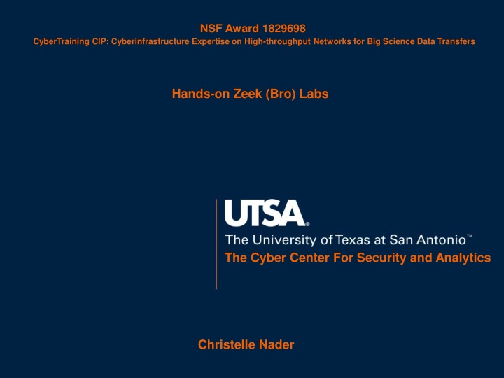 nsf award 1829698 n.w