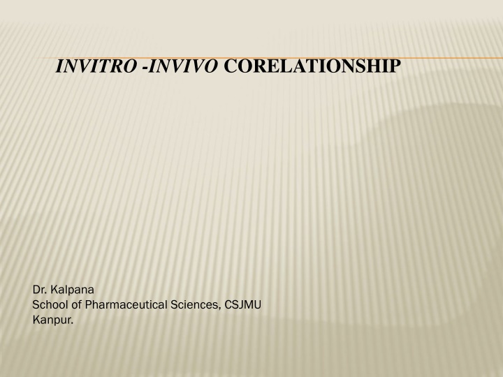 invitro invivo corelationship n.w