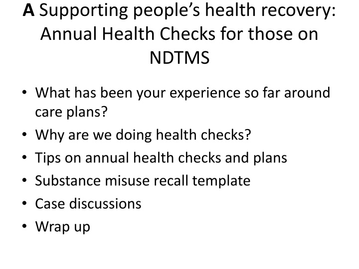 a supporting people s health recovery annual n.w