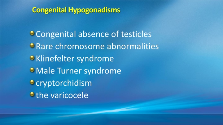 congenitalhypogonadisms n.w
