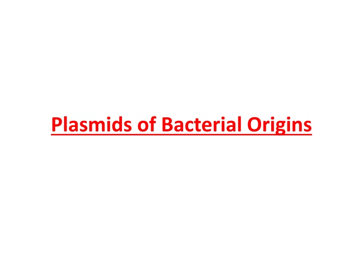 plasmids of bacterial origins n.w