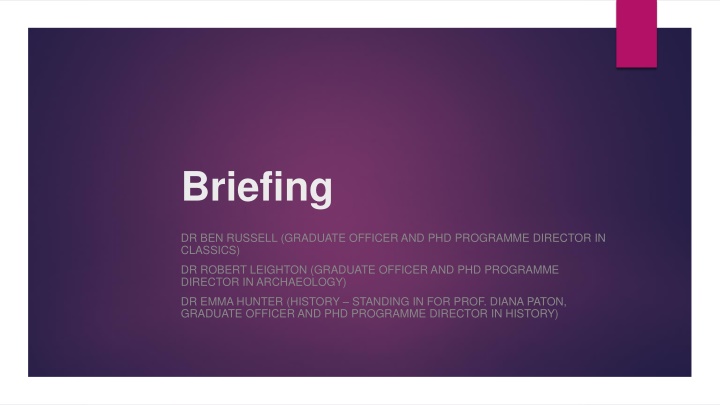 PhD Programme and Doctoral Student Portfolio