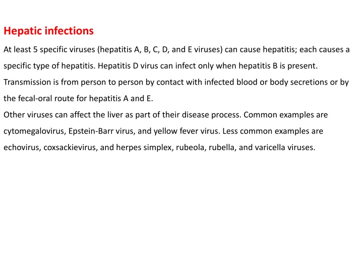 hepatic infections n.w