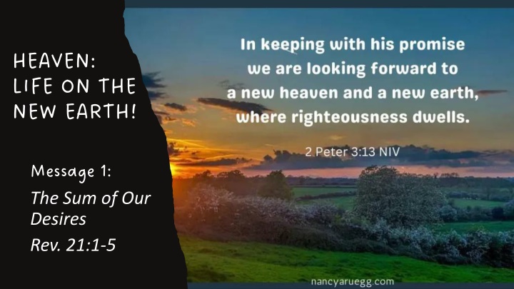 heaven life on the new earth n.w
