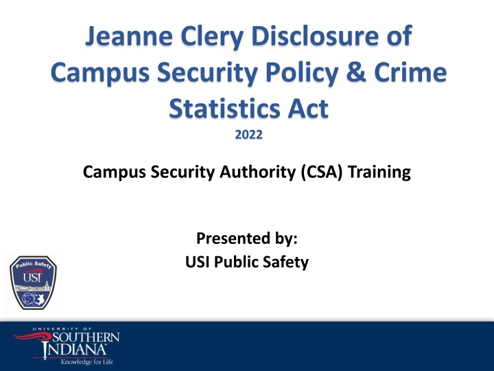 jeanne clery disclosure of campus security policy n.w