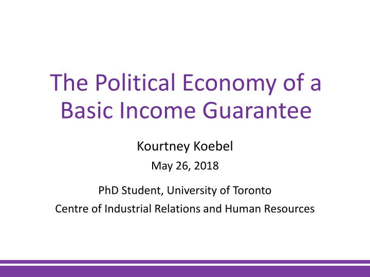The Political Economy of a Basic Income Guarantee and Common Critiques